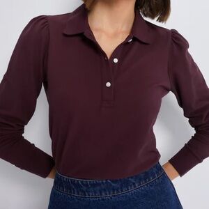 Tuckernuck Small Women’s Winetasting Long Sleeve Pique Puff Sleeve Peggy Polo